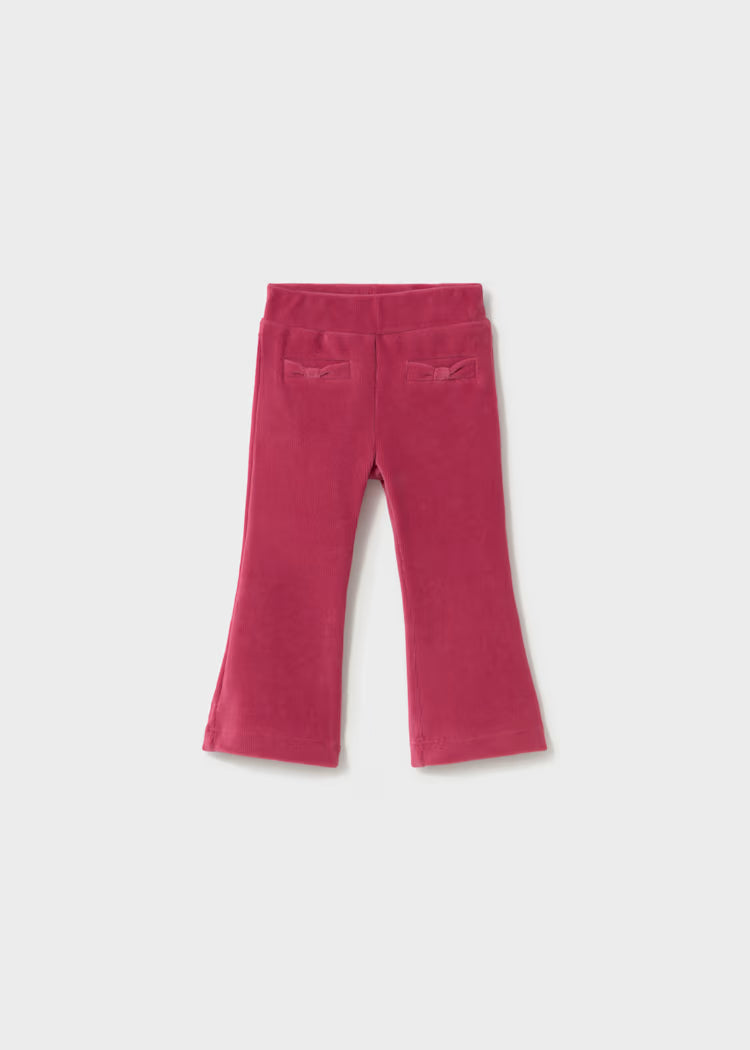Pantalon basique en velours côtelé pétale