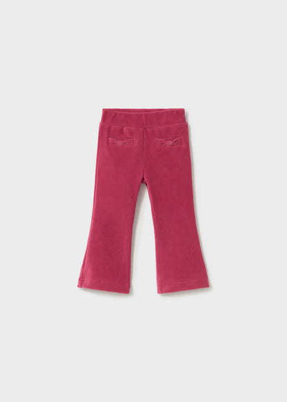 Pantalon basique en velours côtelé pétale