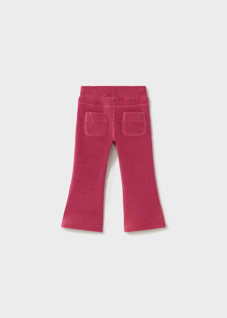 Pantalon basique en velours côtelé pétale