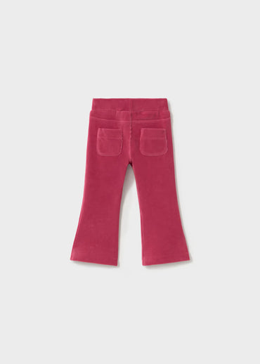 Pantalon basique en velours côtelé pétale