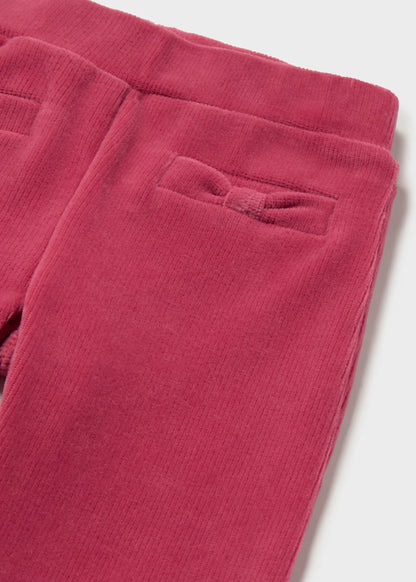 Pantalon basique en velours côtelé pétale