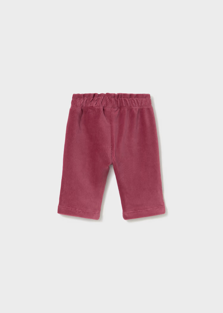 Pantalon velours côtelé groseille