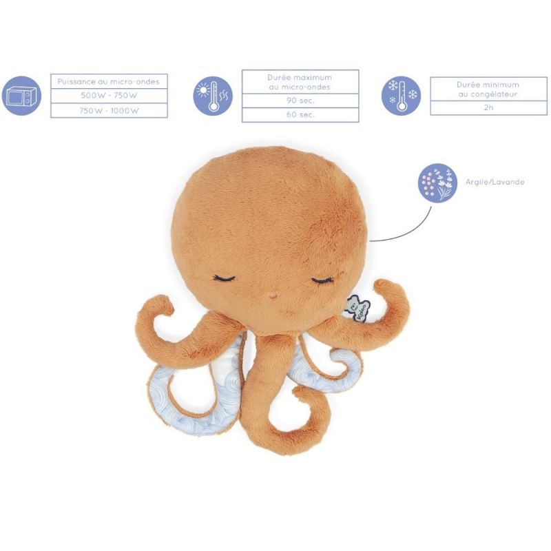 Peluche bouillote chaud et froid poulpe