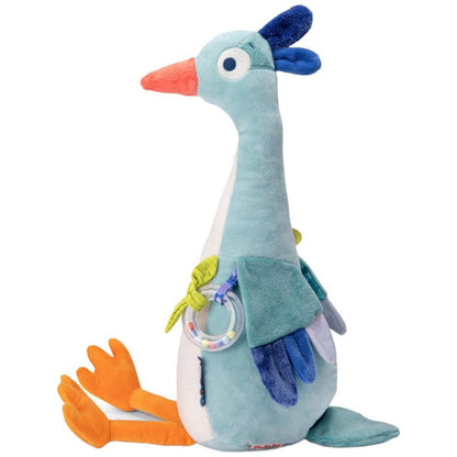 Peluche grand héron d'activités La mare aux grenouilles