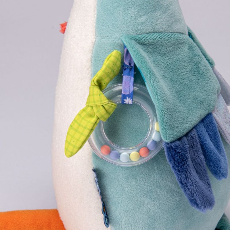 Peluche grand héron d'activités La mare aux grenouilles