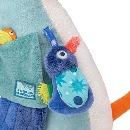 Peluche grand héron d'activités La mare aux grenouilles