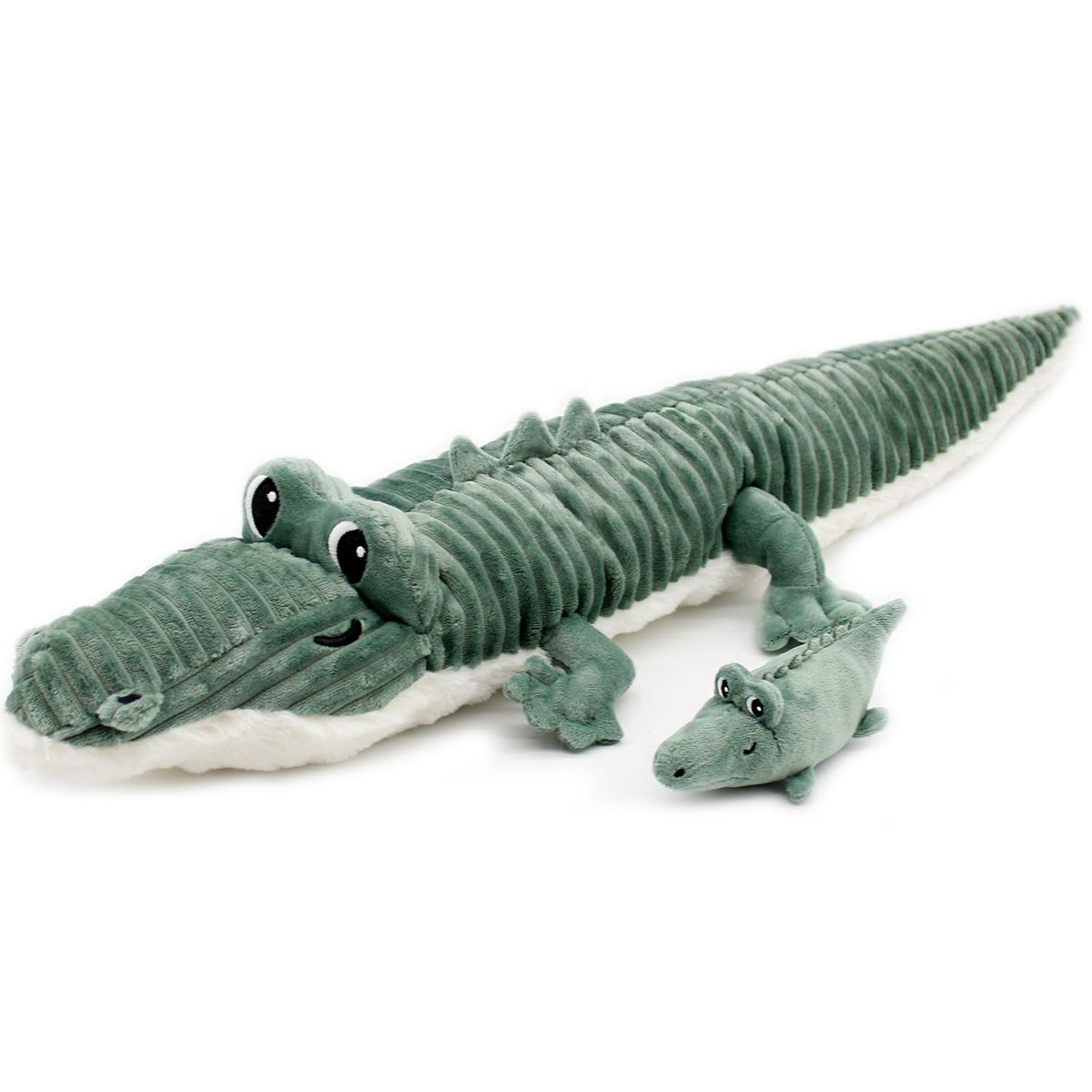 Peluche Croketou le crocodile maman et bébé vert