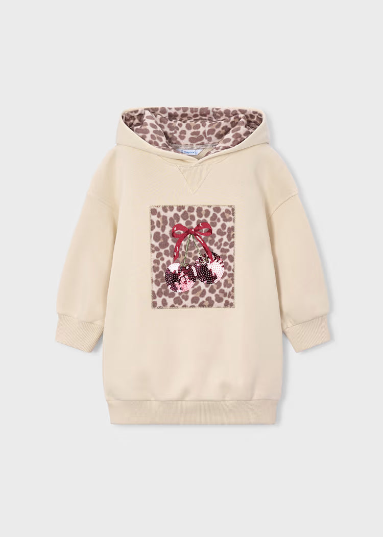 Robe en molleton à capuche tofu