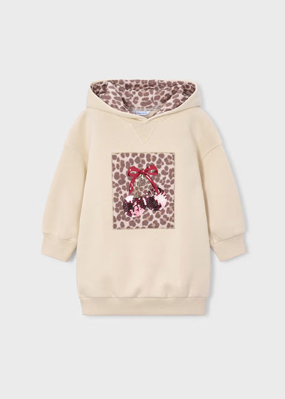 Robe en molleton à capuche tofu