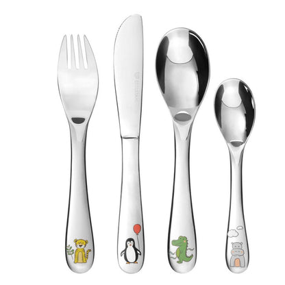 Set de 4 couverts enfant inox animaux