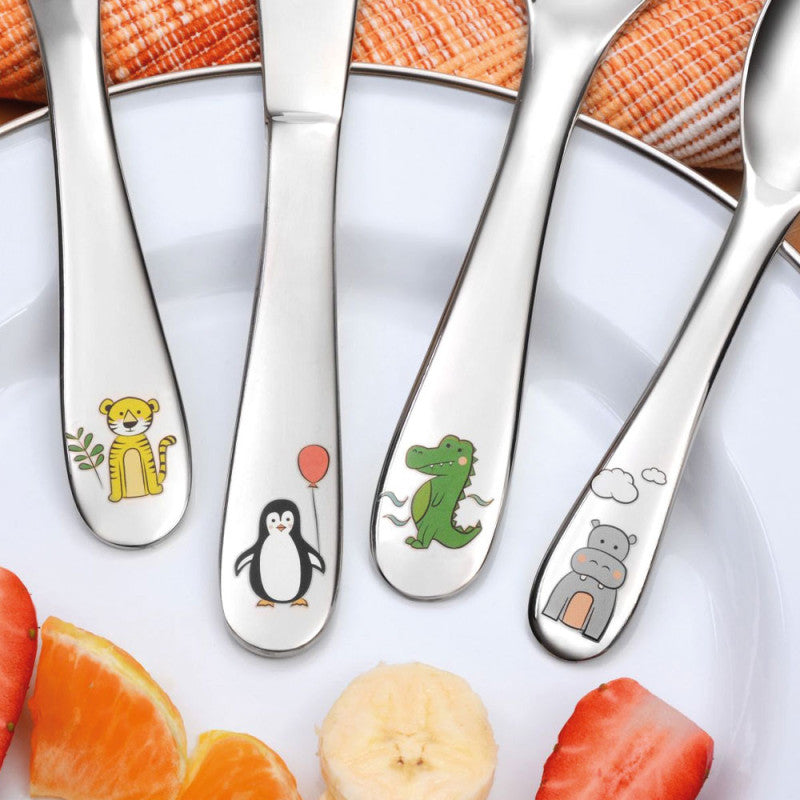 Set de 4 couverts enfant inox animaux