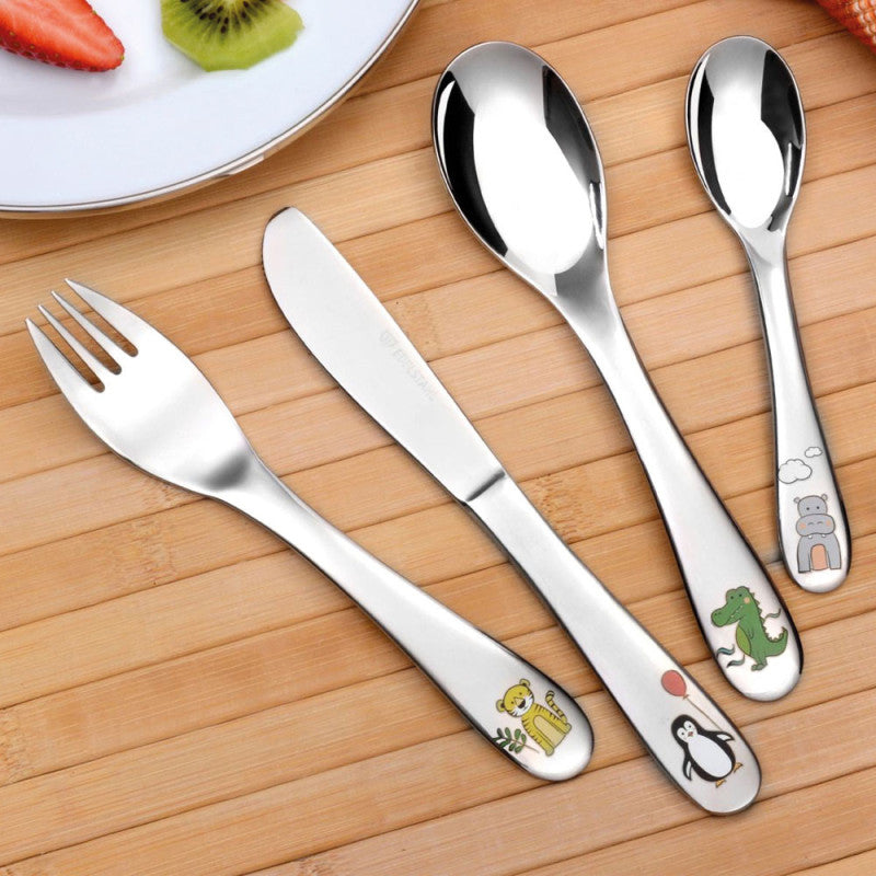 Set de 4 couverts enfant inox animaux