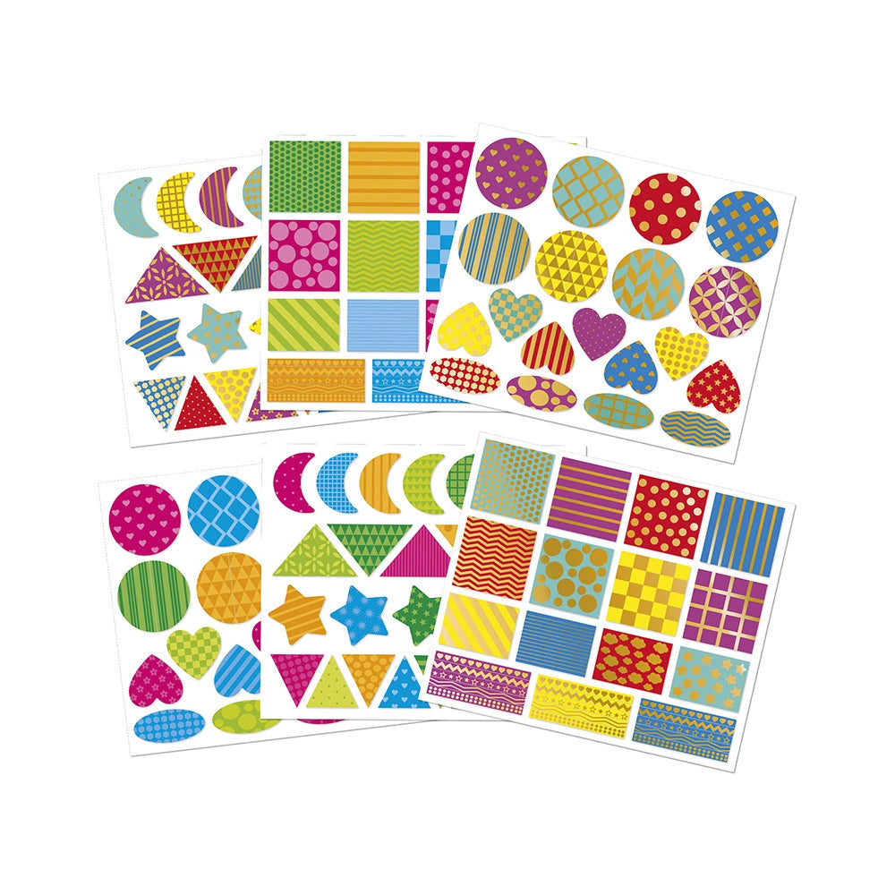 150 stickers en planches formes géométriques