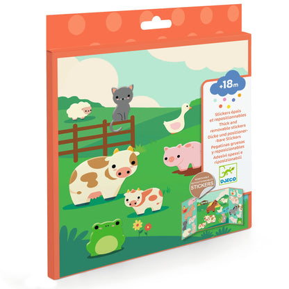 Stickers épais et repositionnables Les animaux de la ferme