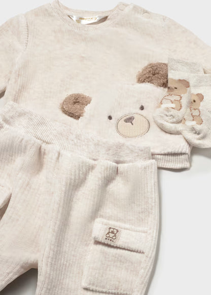 Survêtement ourson avec chaussettes nouveau-né