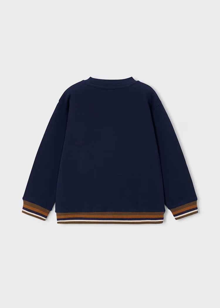 Pull over brodé encre