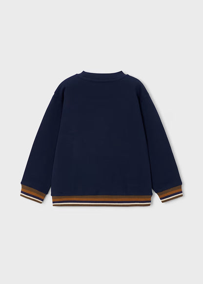 Pull over brodé encre