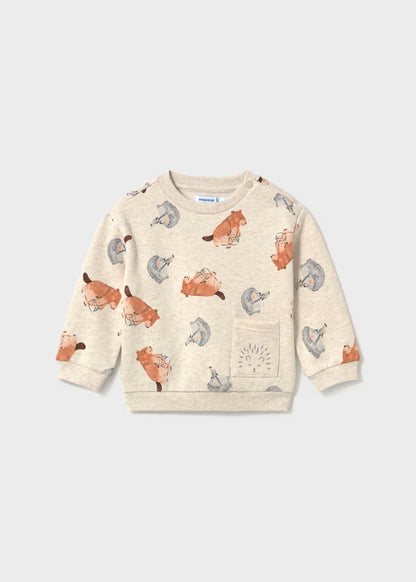 Pull motif d'animaux et poche bébé tofu vigoré