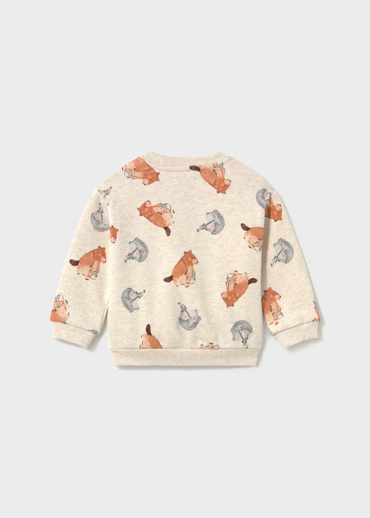 Pull motif d'animaux et poche bébé tofu vigoré