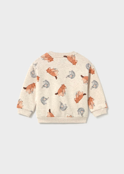 Pull motif d'animaux et poche bébé tofu vigoré