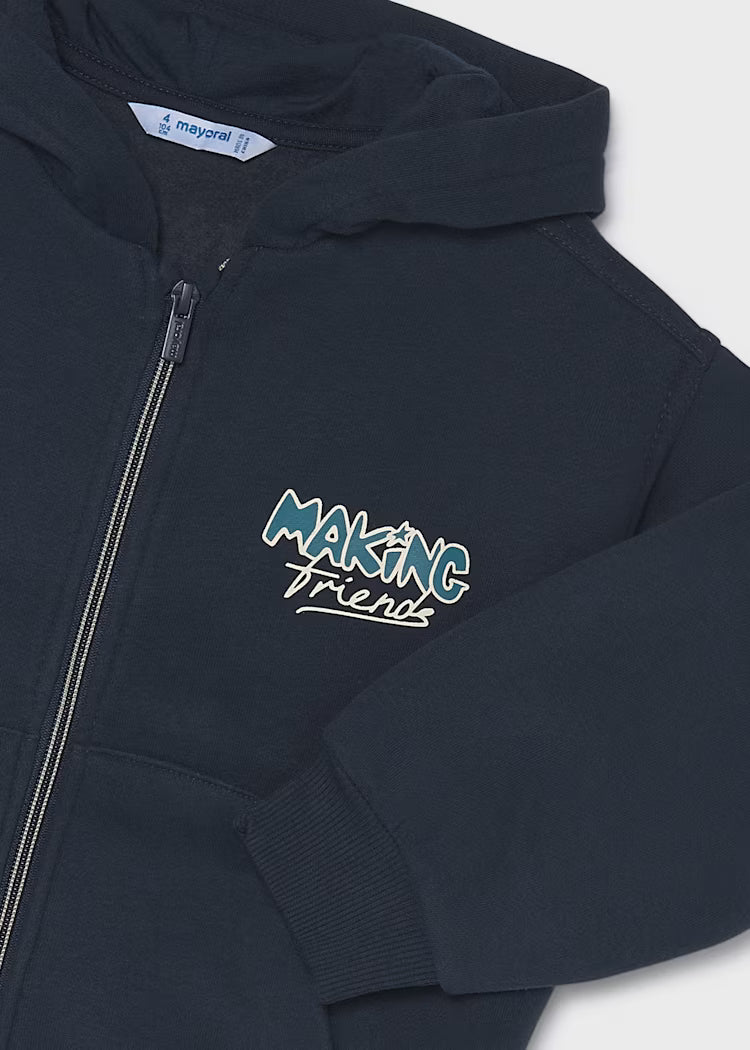 Sweat zippé making bleu